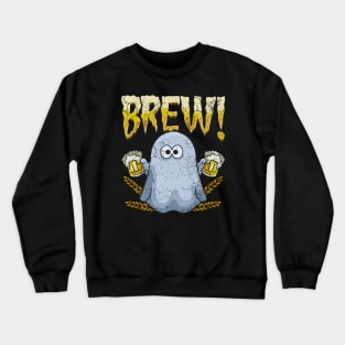 Halloween Ghost Brew Beer Drinking Boo Funny Crewneck Sweatshirt